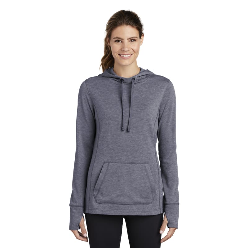 Sport-Tek Women's PosiCharge Tri-Blend Wicking Fleece Hooded Pullover. 16