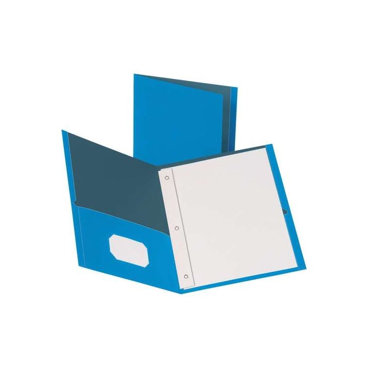 2 Pocket Folder - Blue Embossed 3 Prongs Card Holder 1