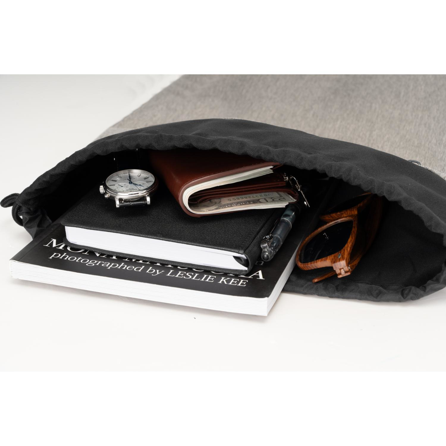 RejuVe® MILANO Recycled Heather Modern Sleek Drawstring Bag 1