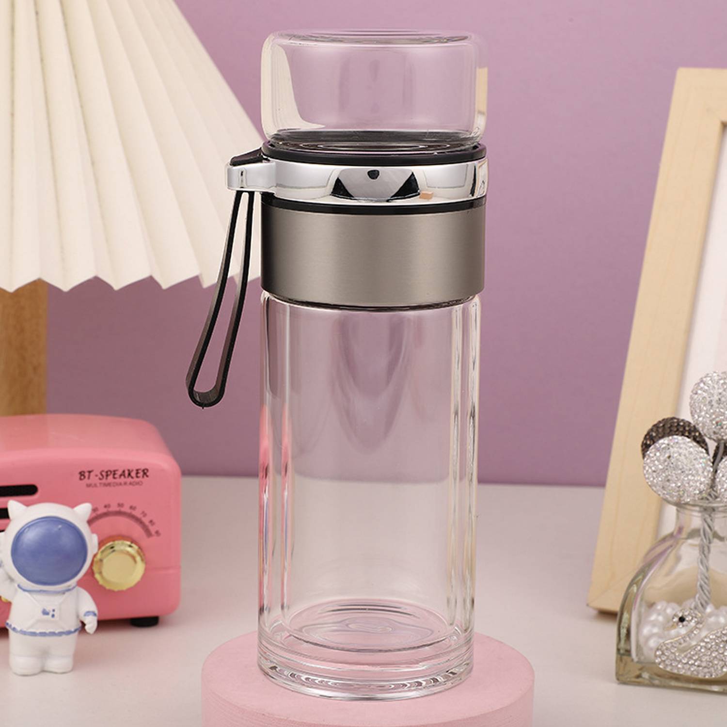 Business tea separated double layer insulated glass cup 3