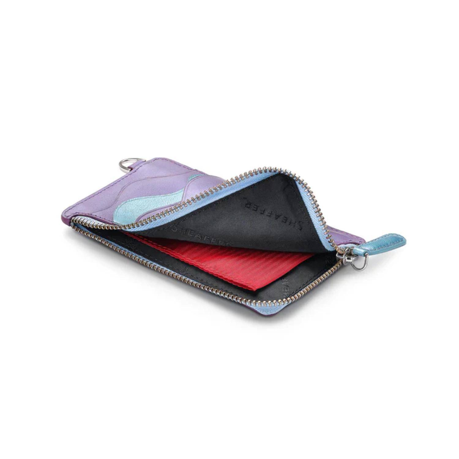 SHEAFFER® Executive Gift Set VFM 9430 Blue and Purple Pearlised Gradient Ballpoint Pen with Genuine Leather Card Case 10