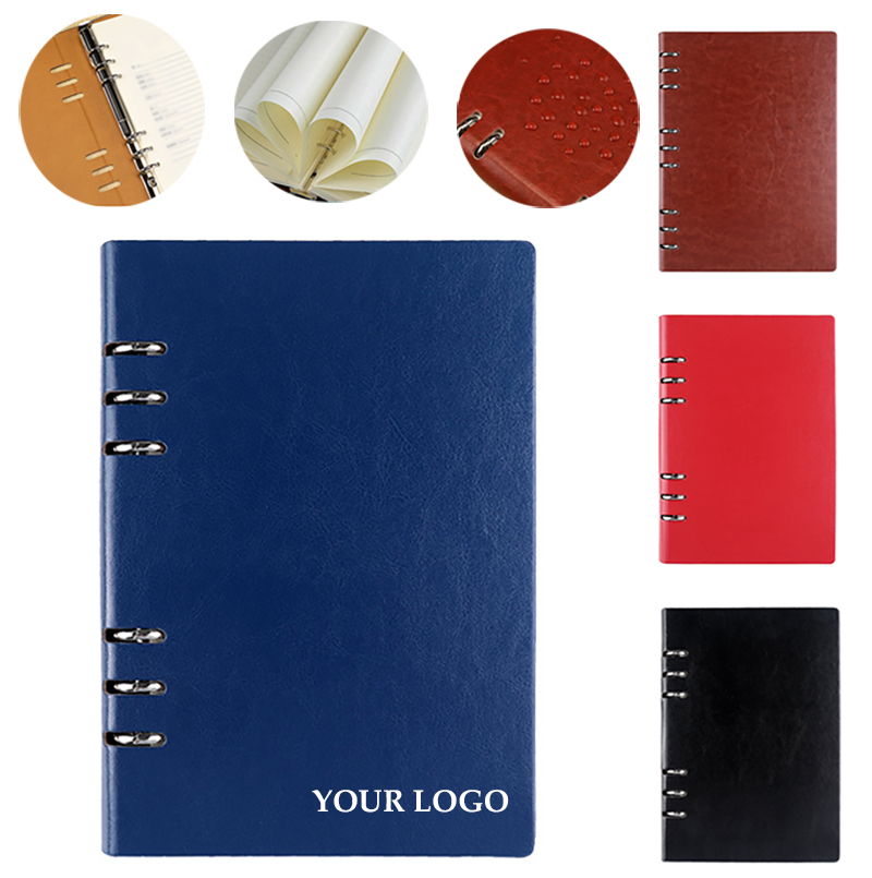 A5 PU Leather Notebook Loose Leaf Notebook with 6 Ring 2