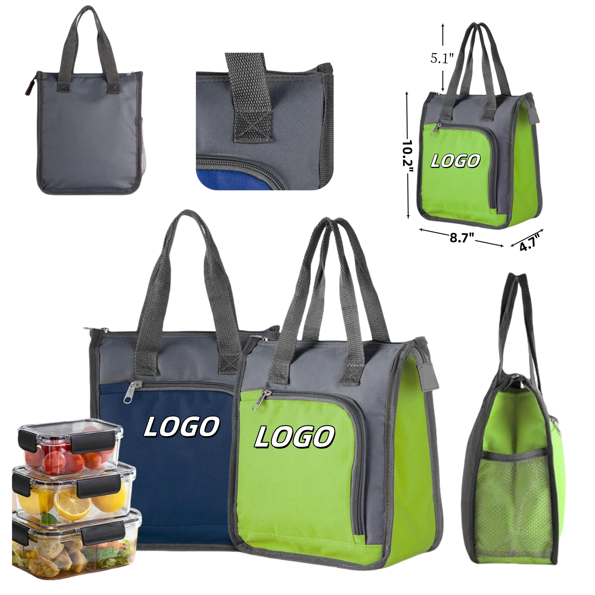 Heat-preserving Hand-held Oxford Cloth Bento Bag 2