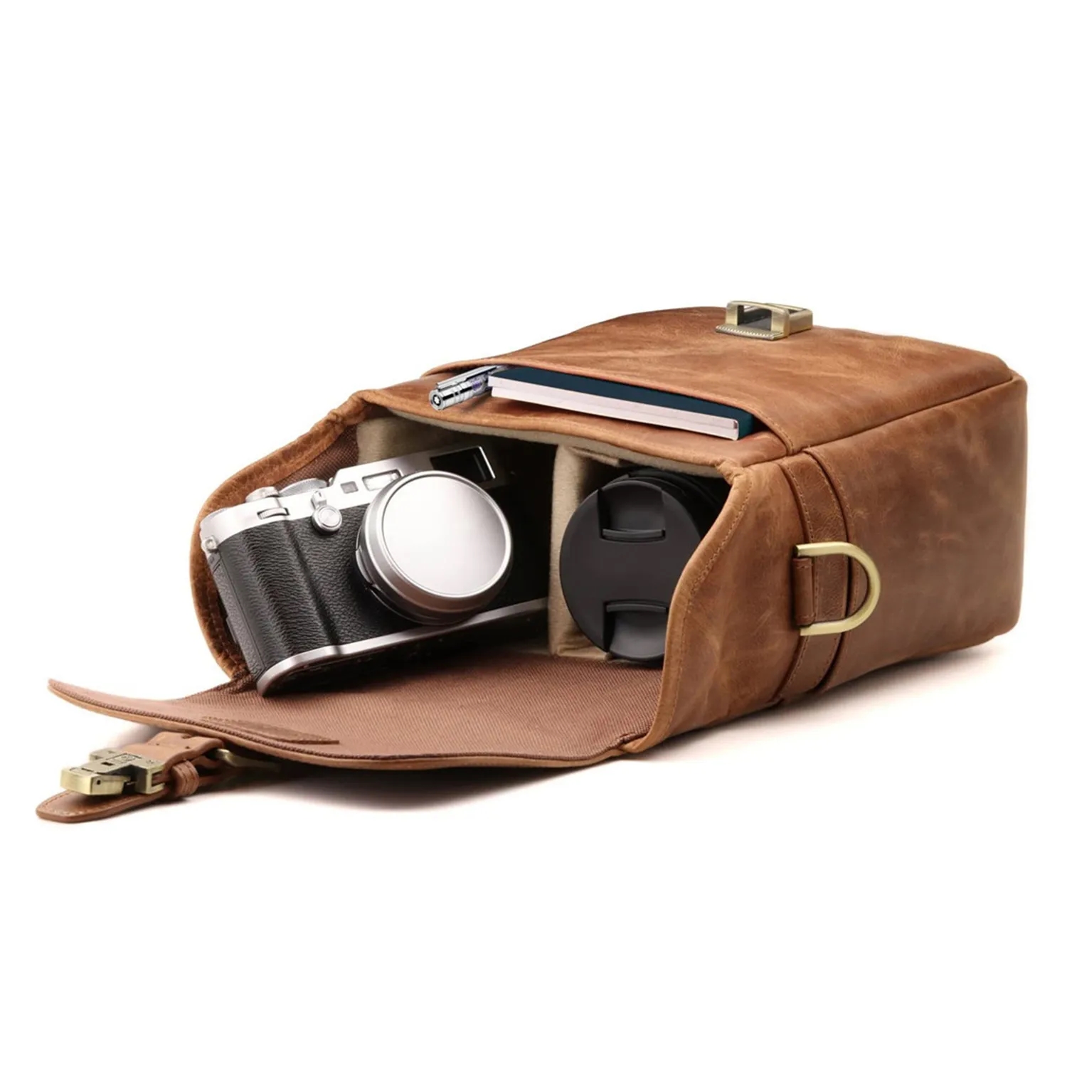 Leather Camera Messenger Bag for Mirrorless 5