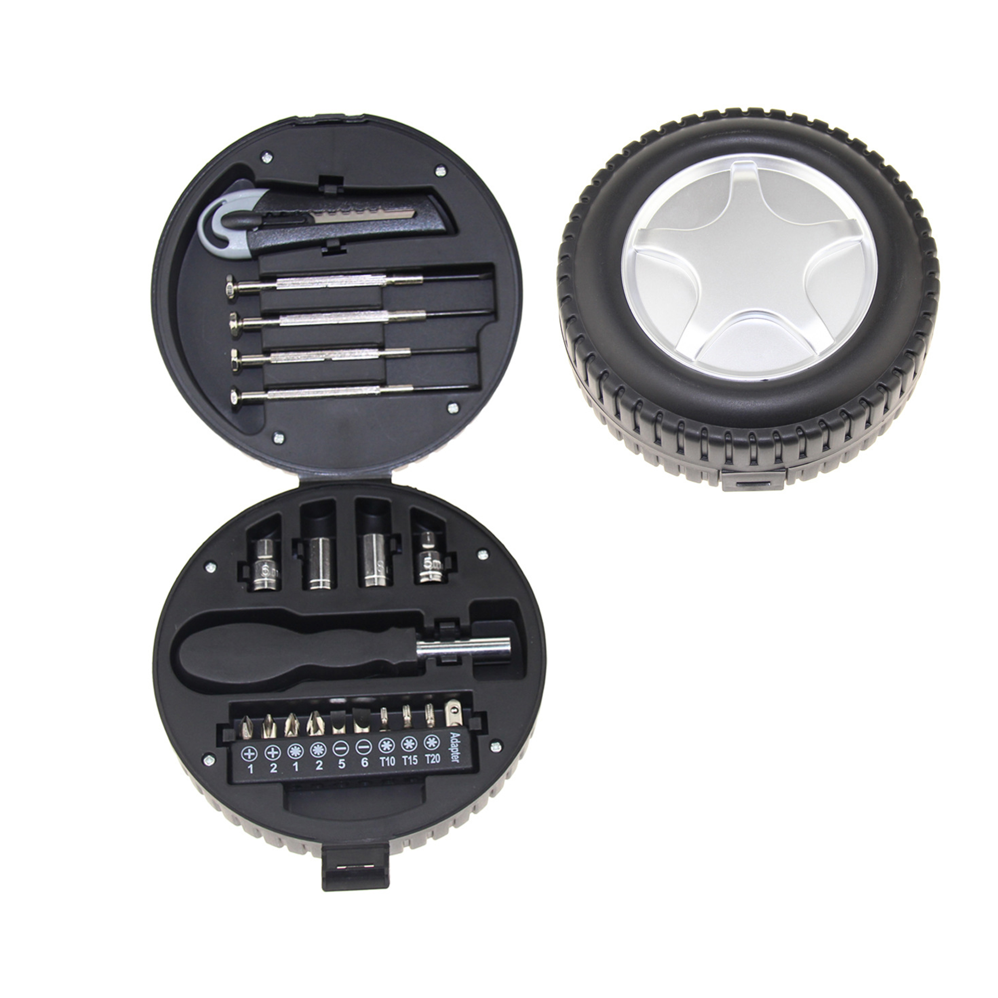 Compact Twenty Four Piece Household Tool Kit 6.3" Length X 6.3" Width X 2.37" Height 4