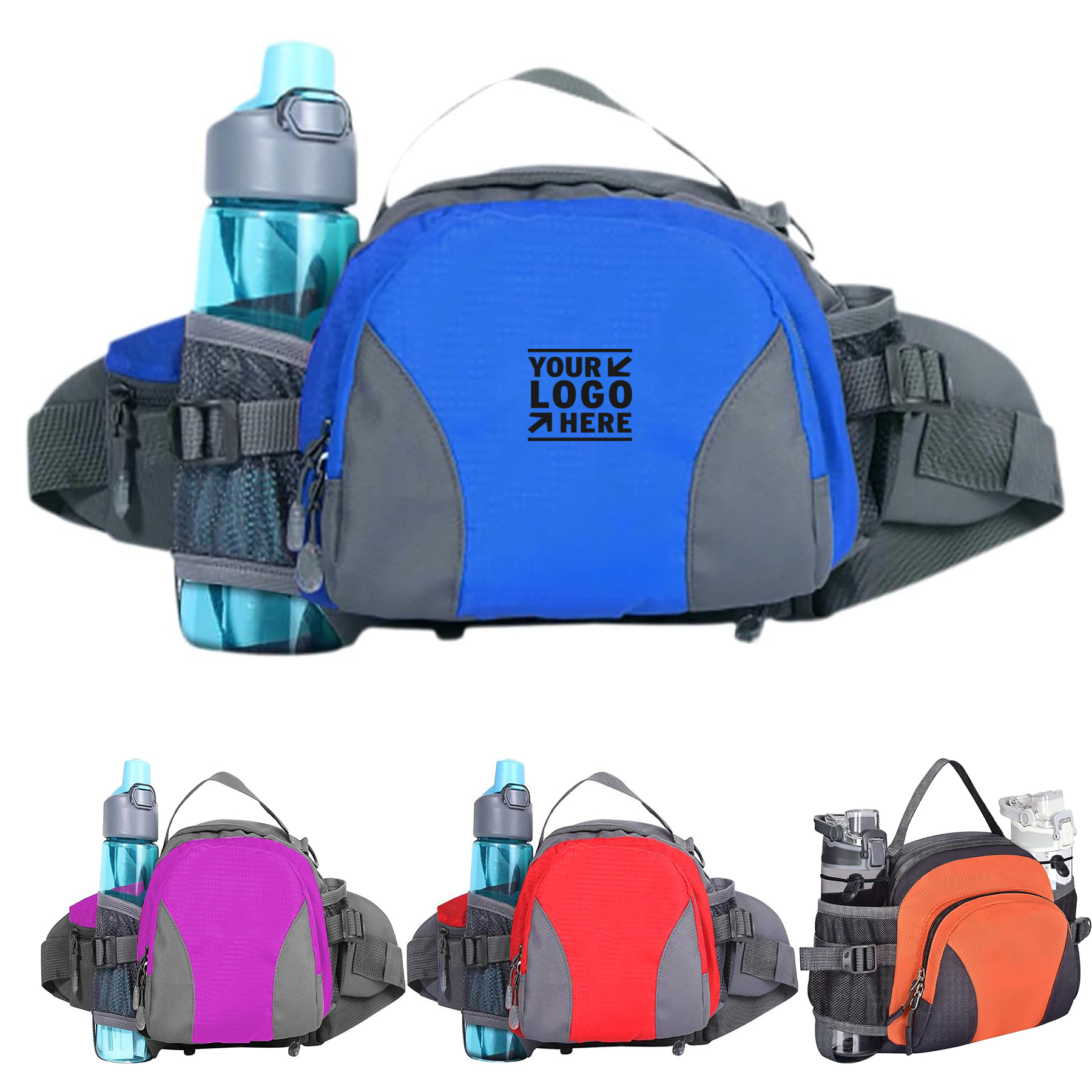  Men Women Waterproof Bottle Holder Hiking Fanny Running Belt Lumbar Pack Waist Bag 