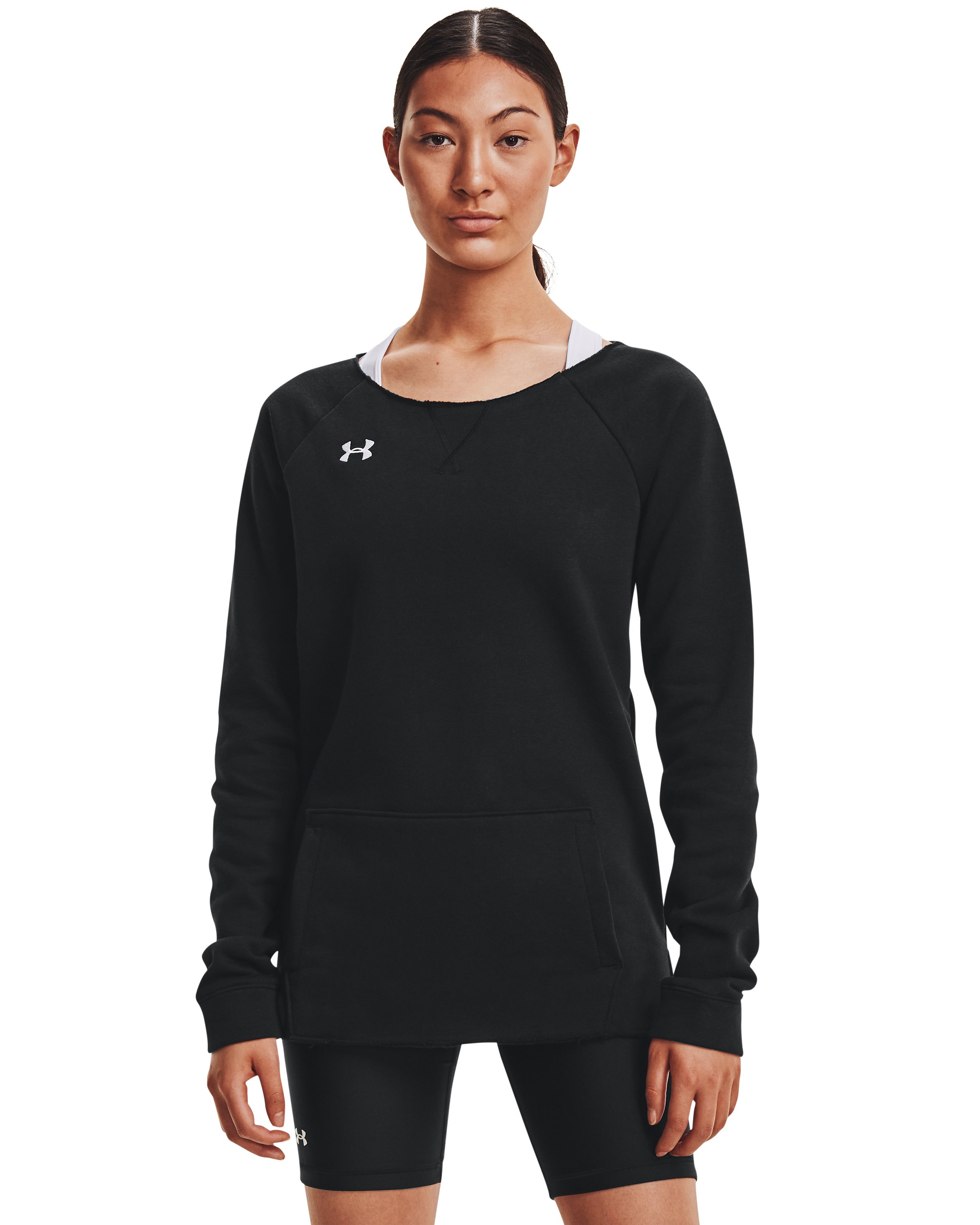 Women's UA Hustle Fleece Crew  6