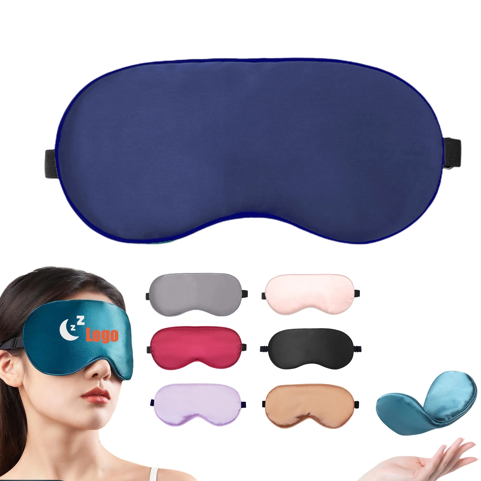 MOQ50 Satin Silk Sleep Mask Nap Eye Cover 10