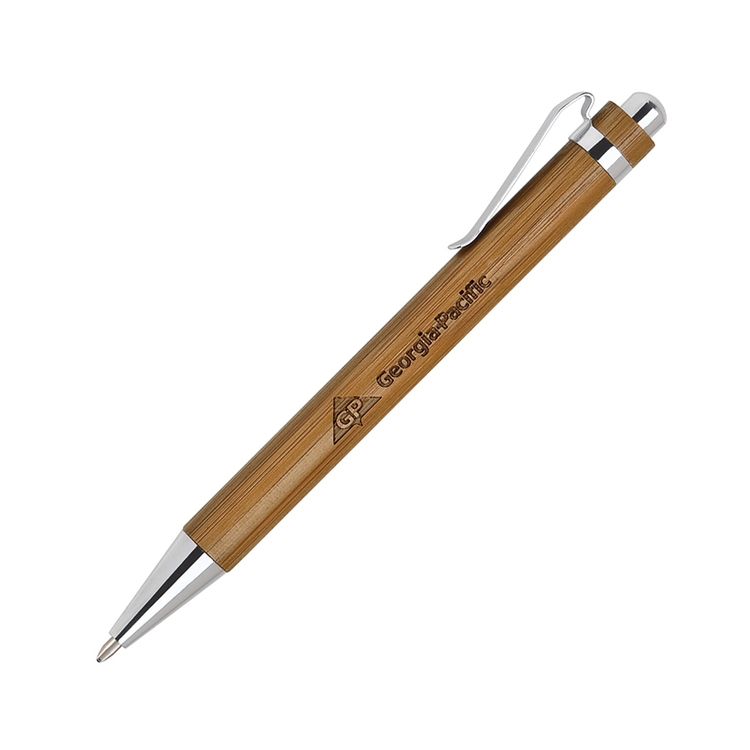 Bamboo-I Retractable Eco-Friendly Pens with Chrome Trims 1
