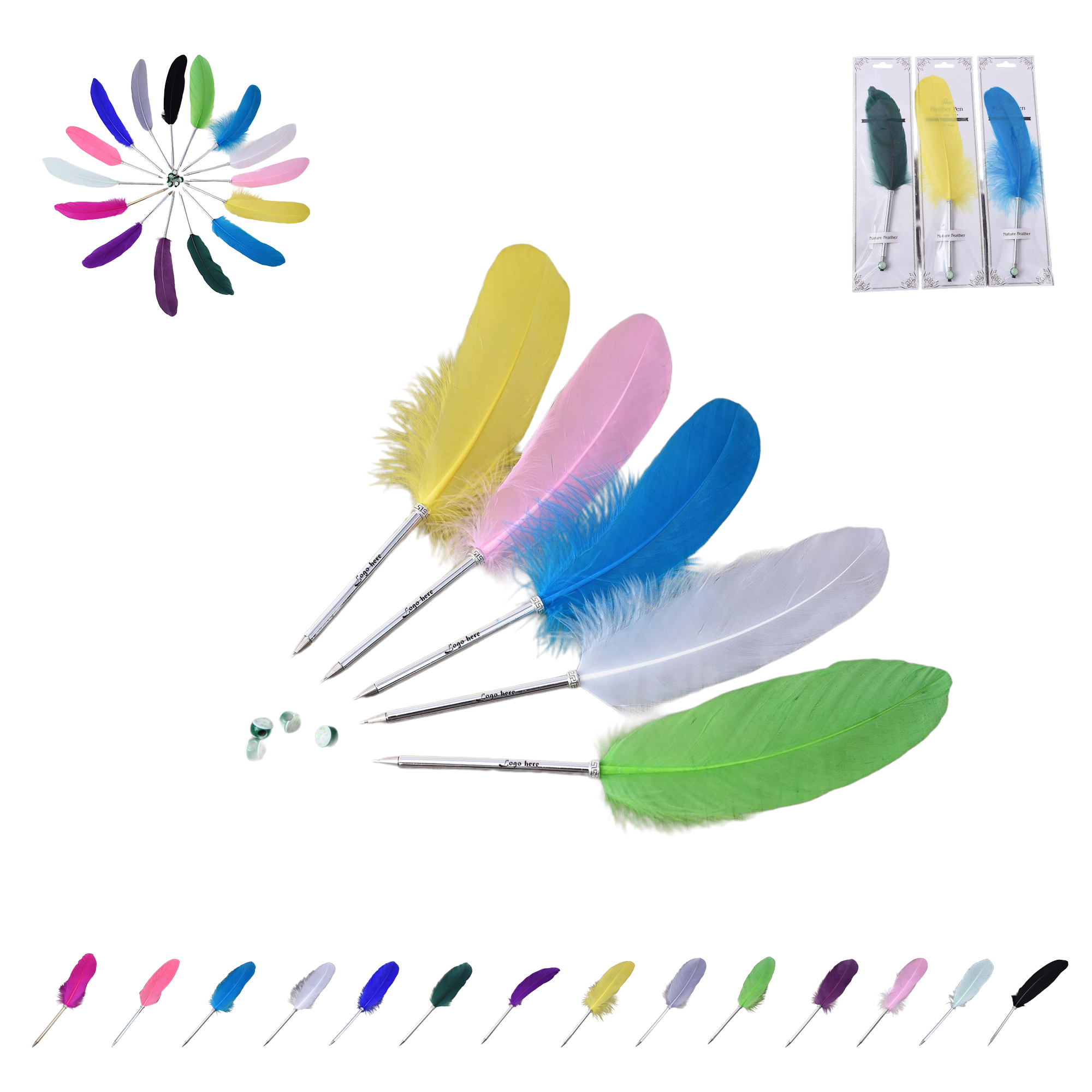 Creative Quill Pen Ballpoint Feather MOQ 100 3