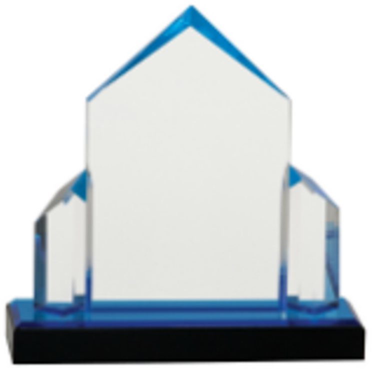 7" x 7" Blue Jewel Post Impress Award