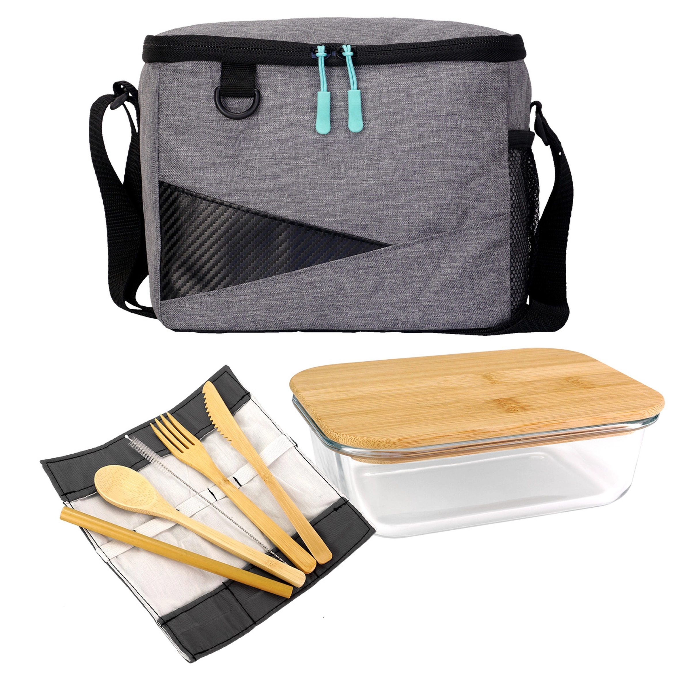 RECYCLED COOLER & BAMBOO SET 25