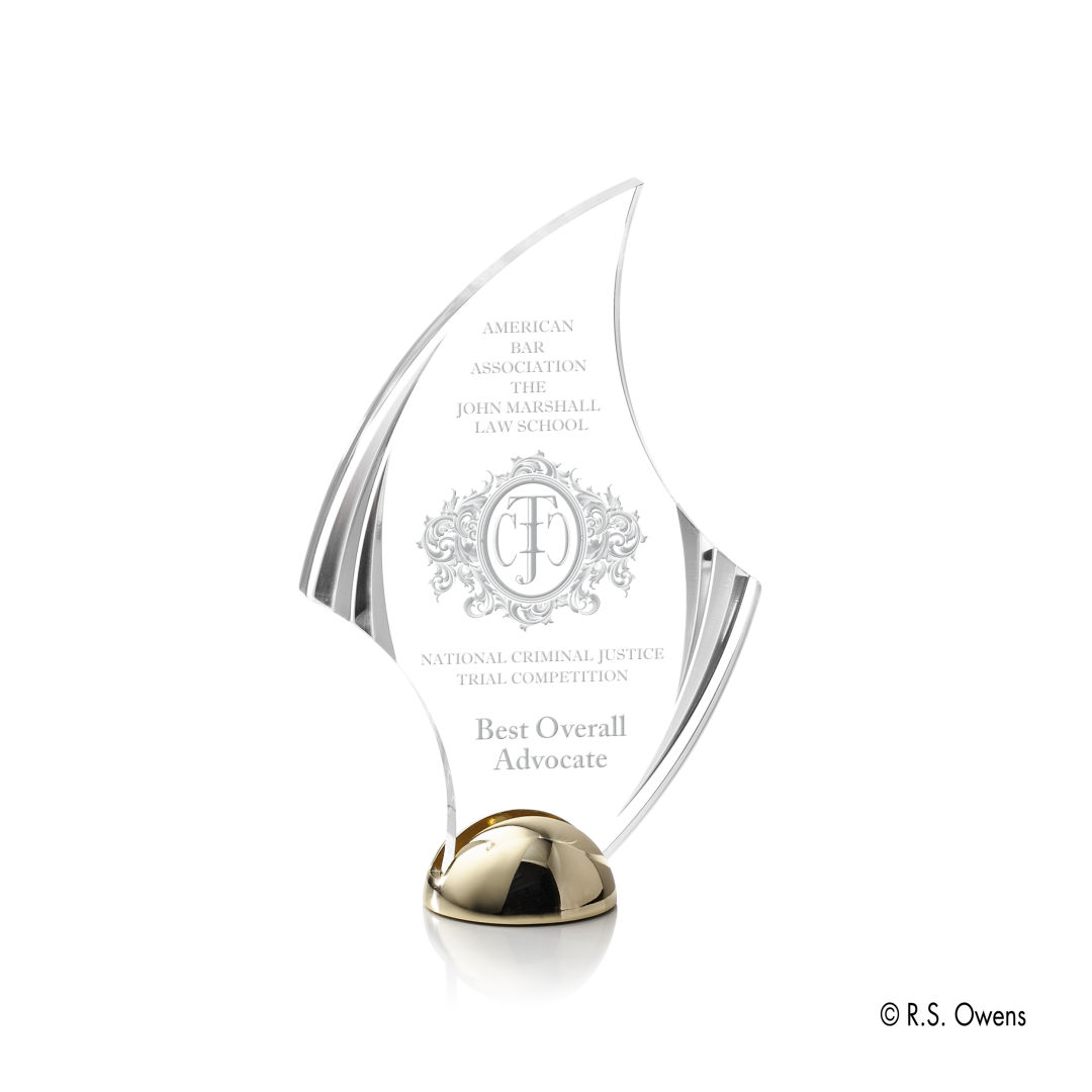 Flourish Hemisphere Award - Laser Engraved 6