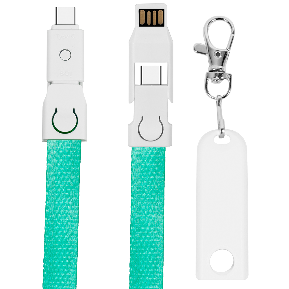 Justine Street 900cm Lanyard, 4in1 Charging Cable w/ USB Tip and Type C 16