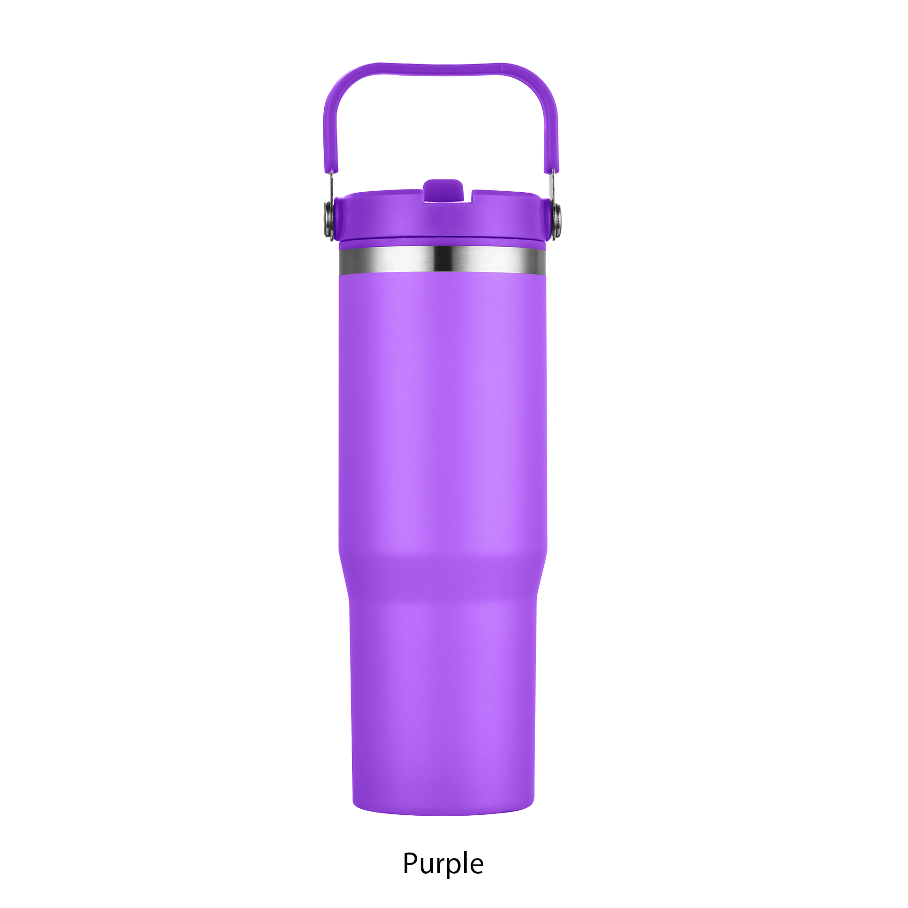 30 oz. Double Wall Travel Mug with Straw Lid & Carry Handle 4