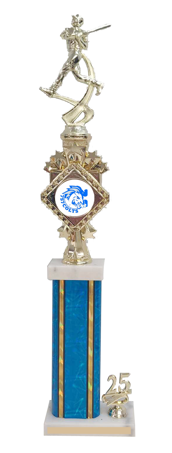 Rectangular Column Trophy with Marble Caps, Insert Riser, Choice of Logo, Figure and Trim 2