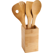 Bamboo 4-piece Kitchen Tool Set and Canister 9