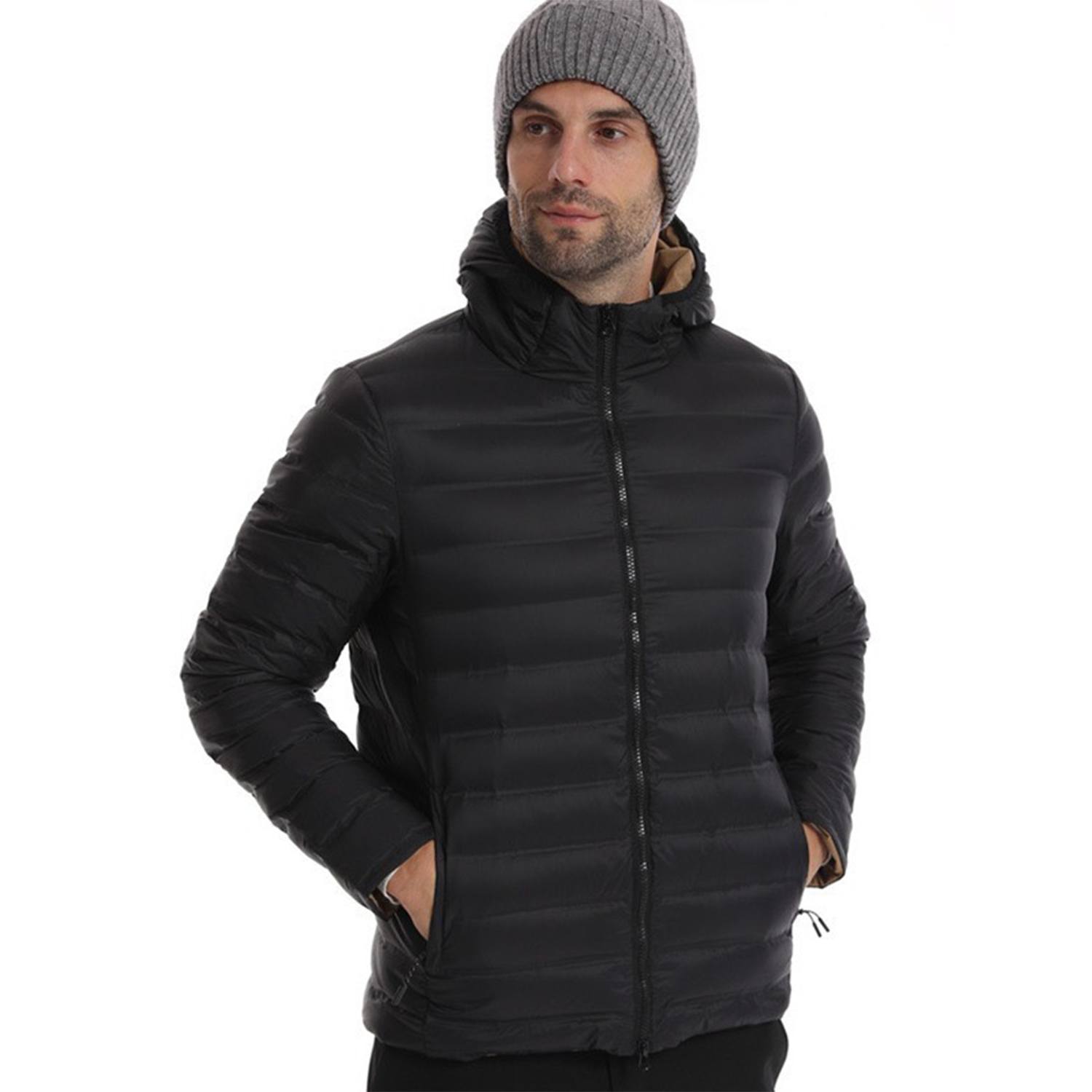 Outdoor Two Sided Dressing Lightweight Hooded Down Jacket 7