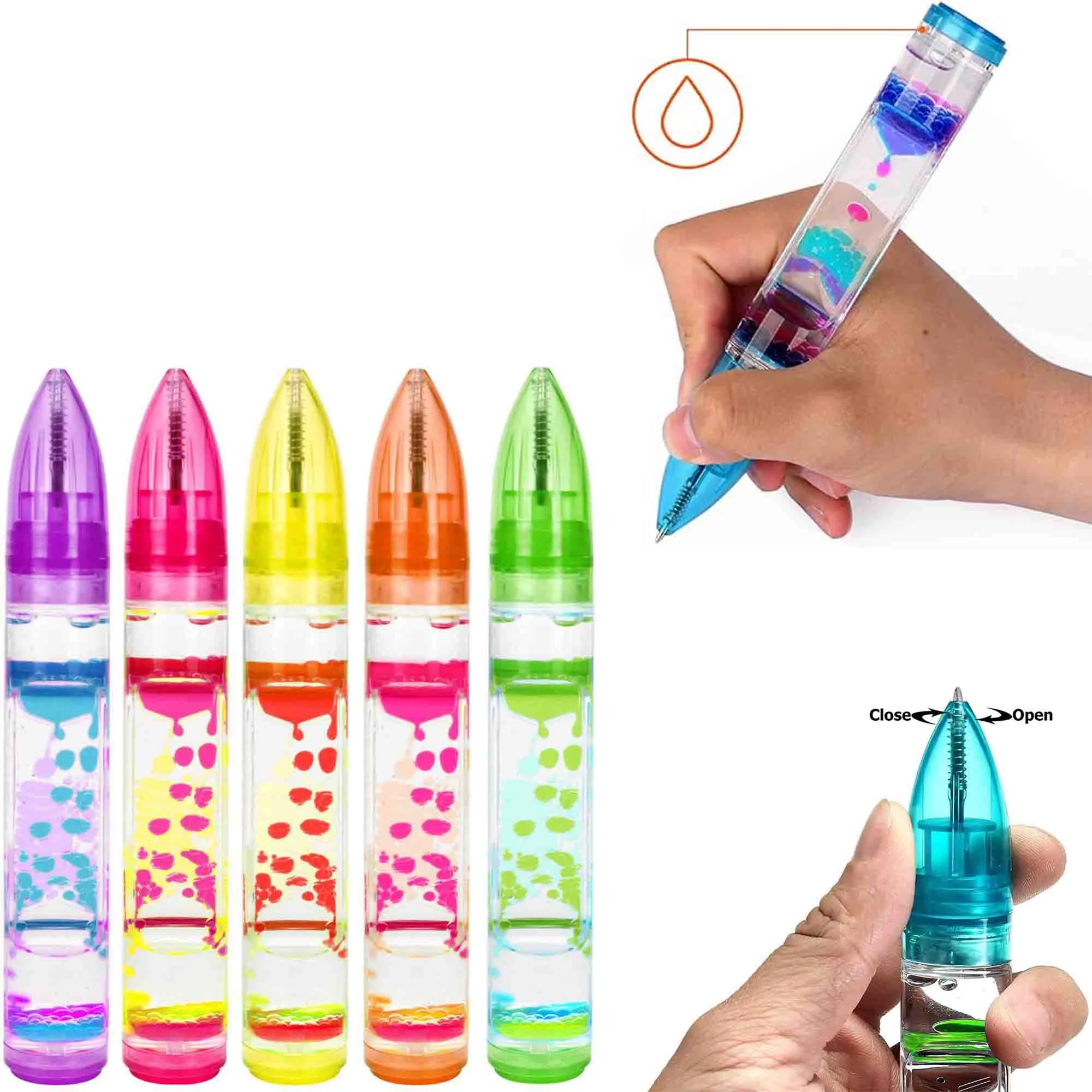 Multi Colored Liquid Motion Bubbler Pen