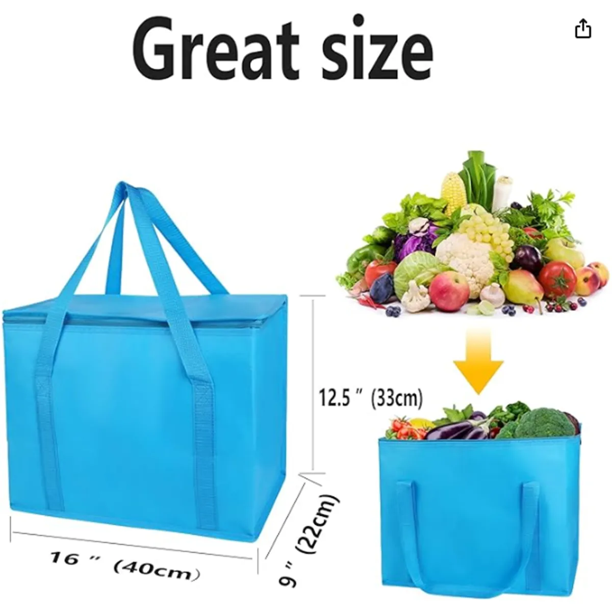 Extra Large Reusable Insulated Grocery Shopping Bag 2