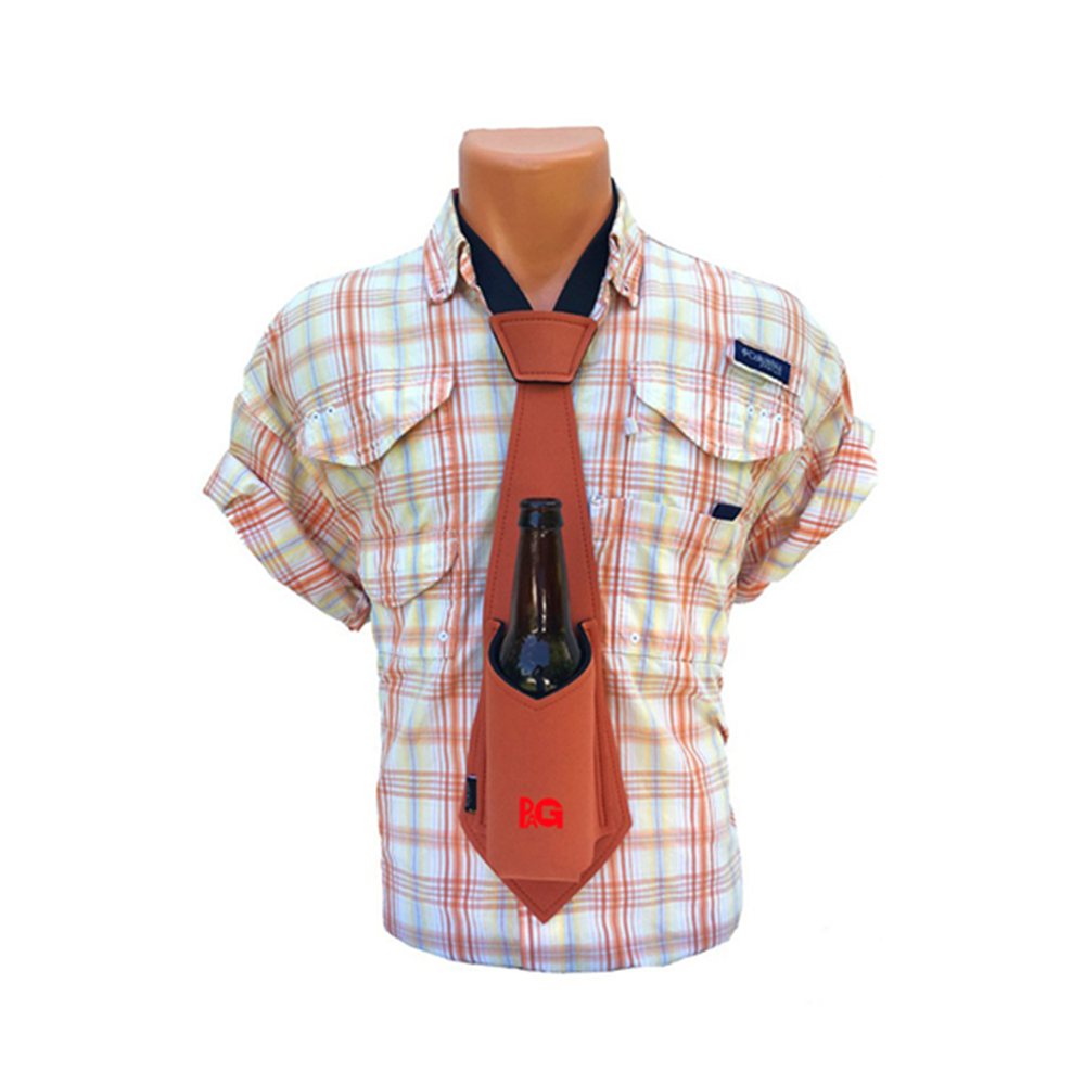 Neoprene Neck Tie Can Cooler, custom koozie with logo imprint 4
