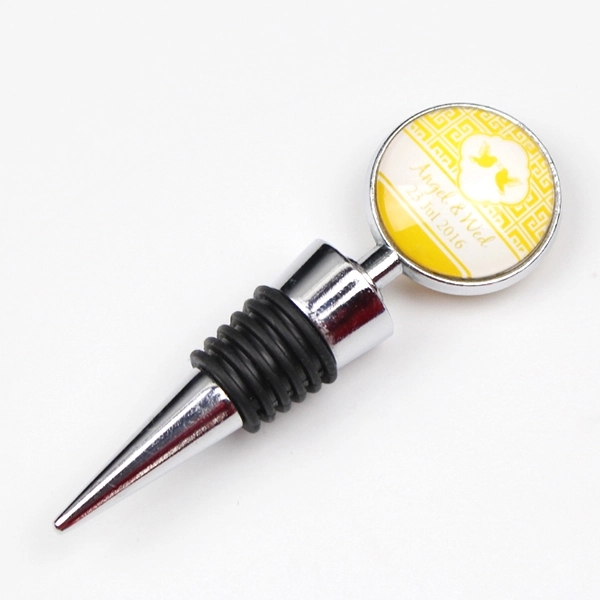 Personalized Wedding Bottle Stopper With Epoxy Dome 3