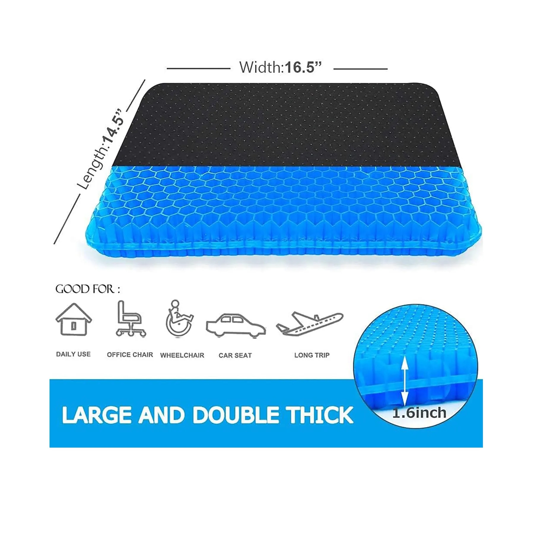Double Thick Big Gel Seat Cushion 4
