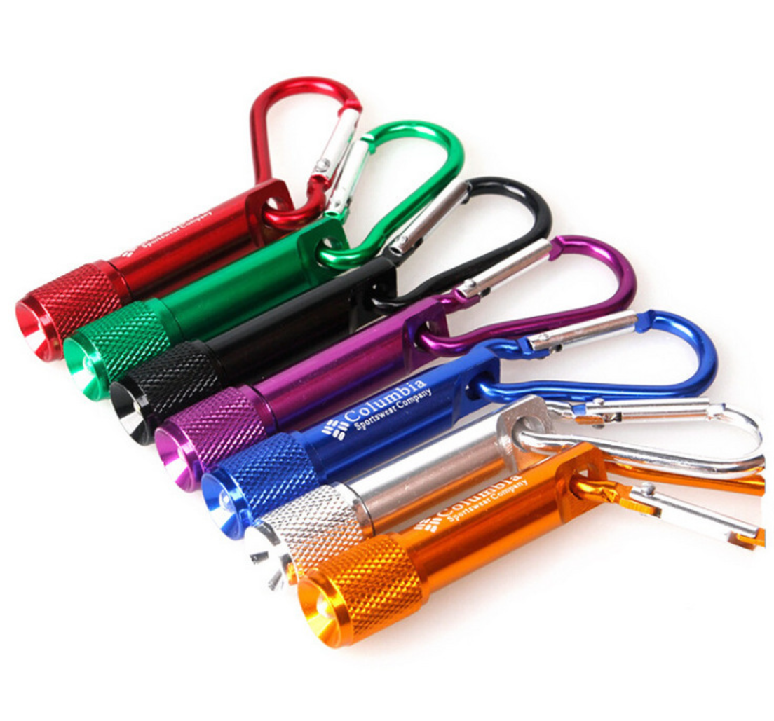 Mini Aluminum Flashlight with Carabiner 1