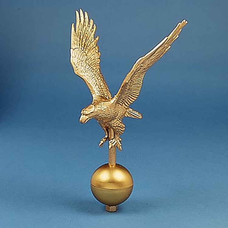 Gold Aluminum Eagle - 12" Wingspan w/ Gold Ball Base 2