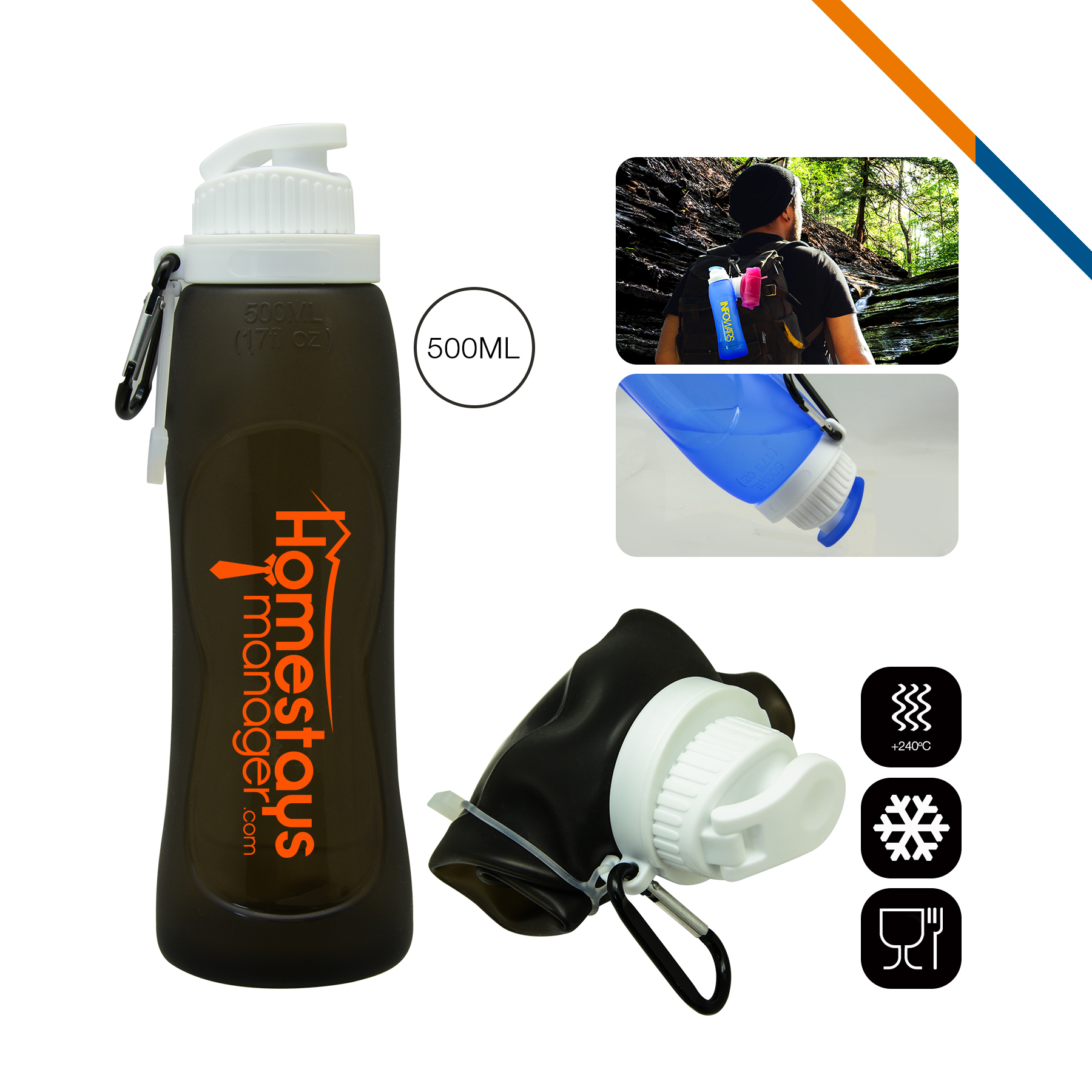 H2O Collapsible Water Bottle Large (17 Oz.) 2