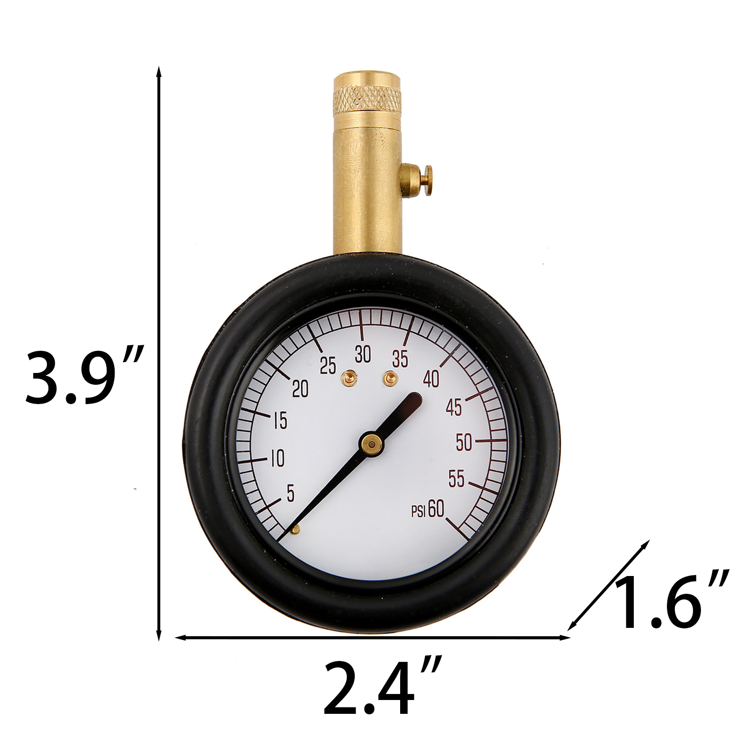 60 PSI Dial Tire Gauge w/ Silicone Cover 8