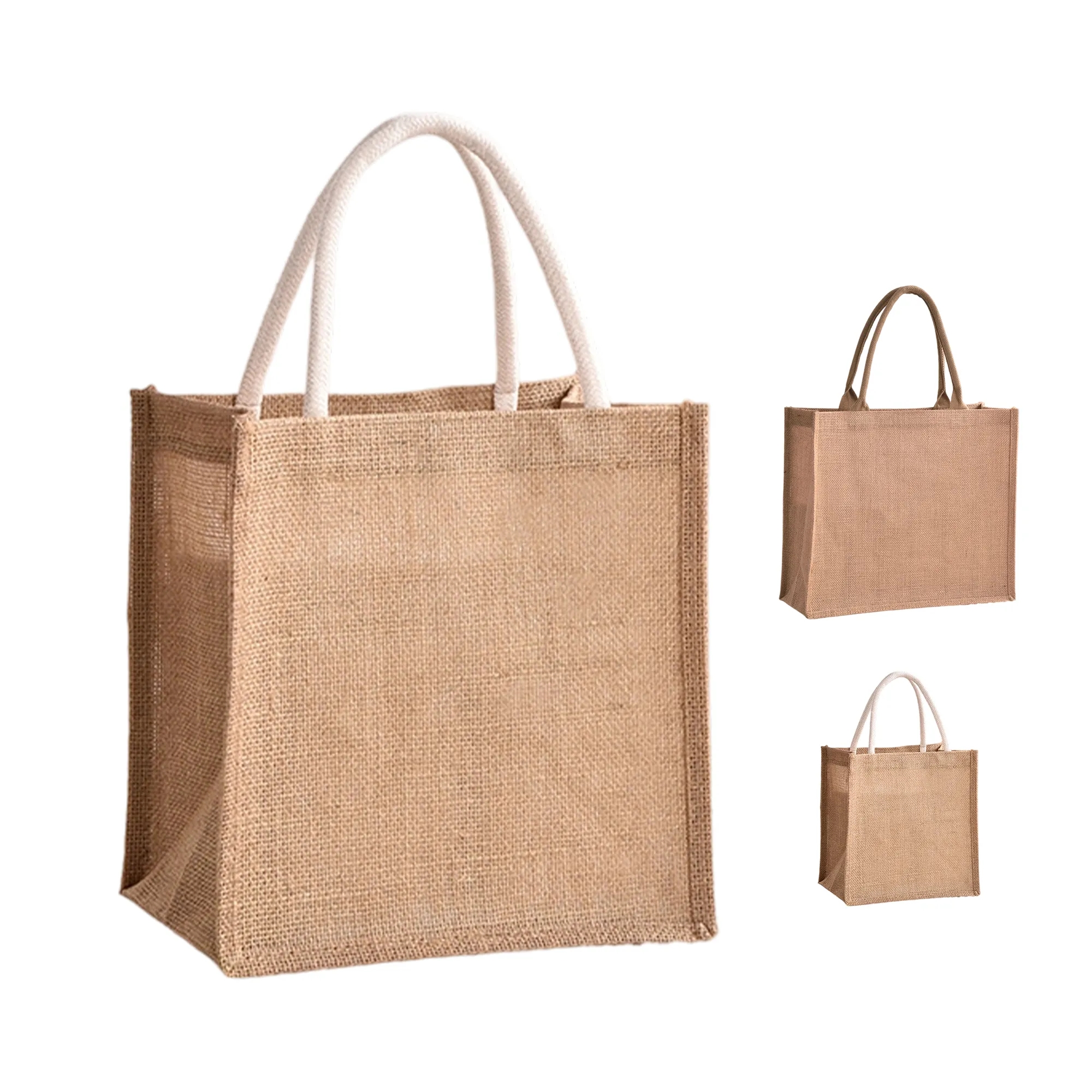 Jute Linen Tote Bag, custom tote bag with logo imprint 3