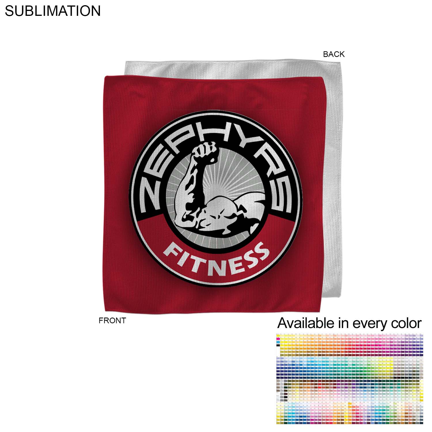 Microfiber Dri-Lite Terry Cooling Refresher Towel, 10x10, Sublimated Edge to Edge 1 side 10