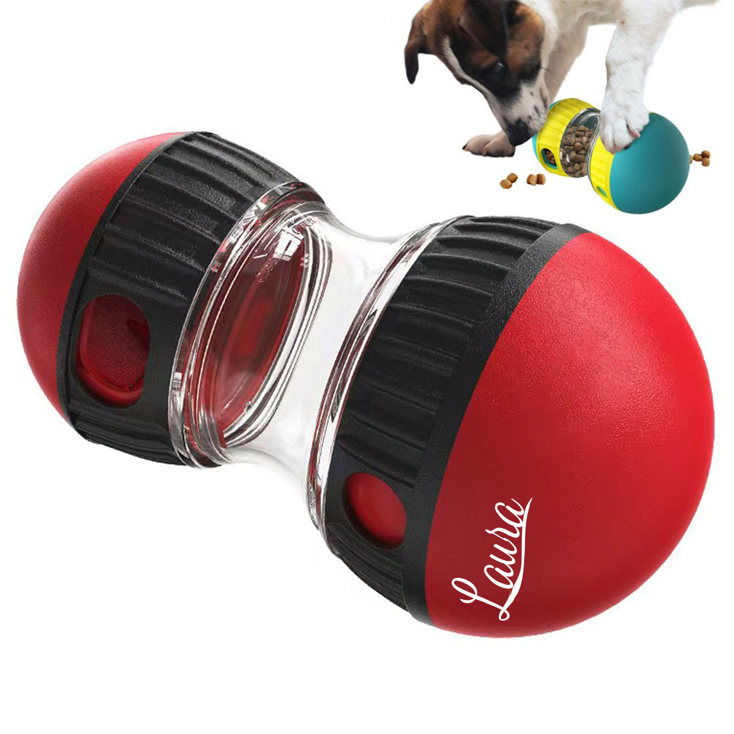 Slow Feed Rotating Dog Treat Ball Toy 4