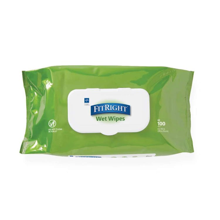 FitRight Aleo Personal Cleansing Wipes - 100 per Pack 8" x 10" 1