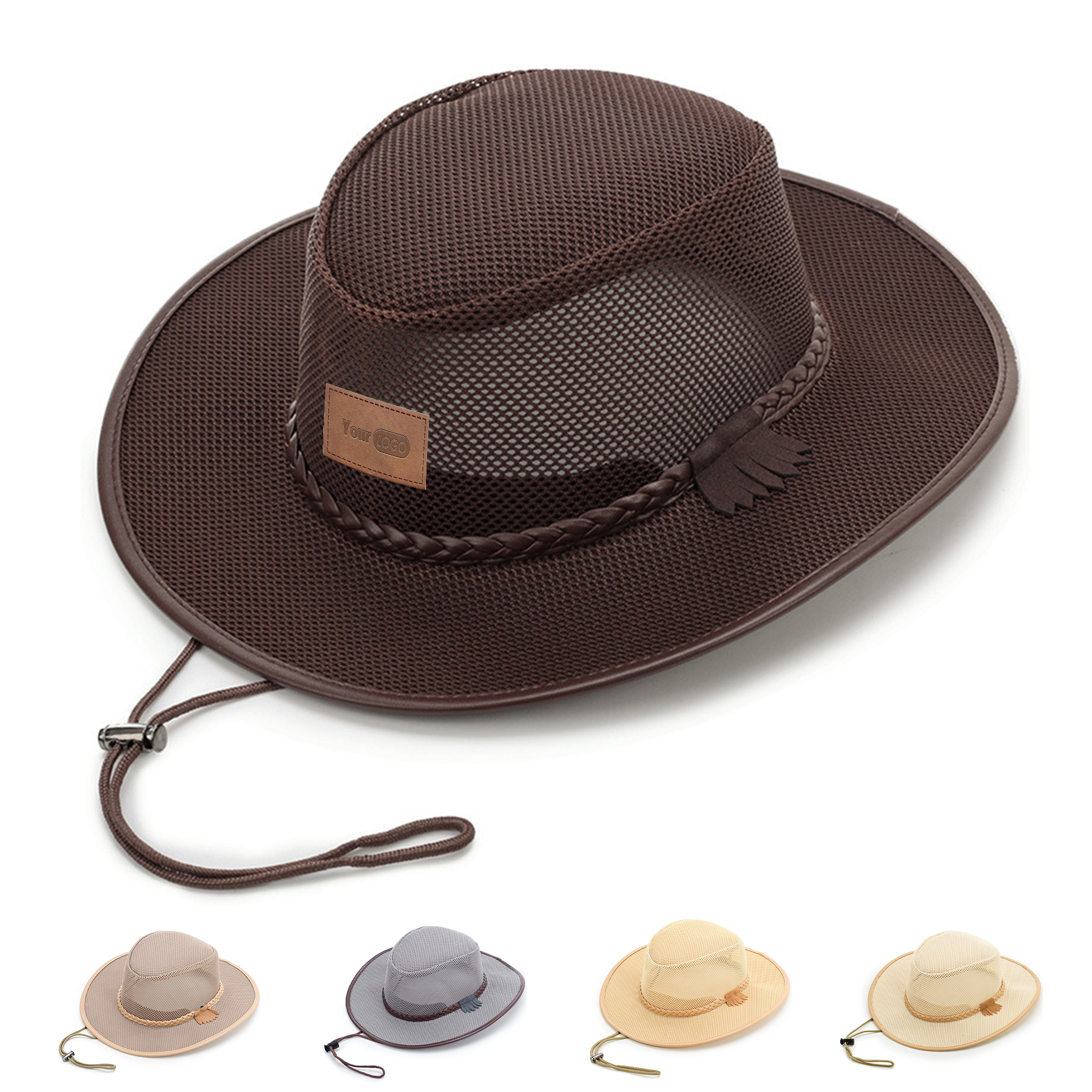 Polyester Breathable denim along sunscreen men's hat 2