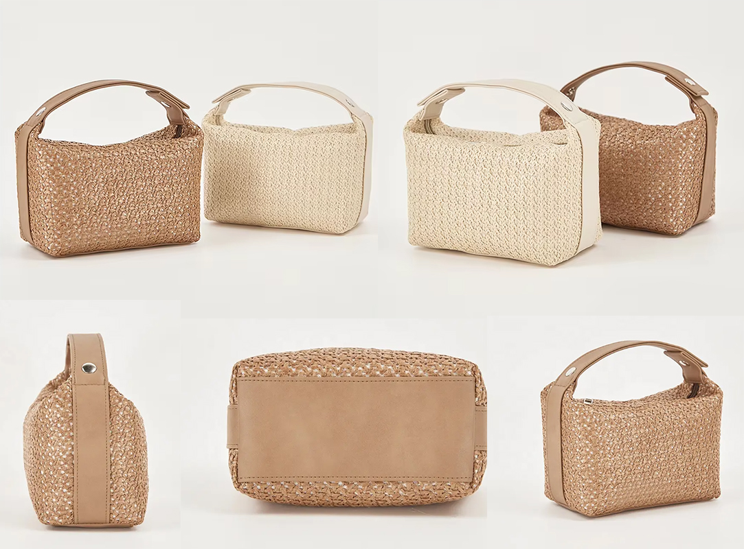 Straw Handbag Woven Tote Bag, custom tote bag with logo imprint 3