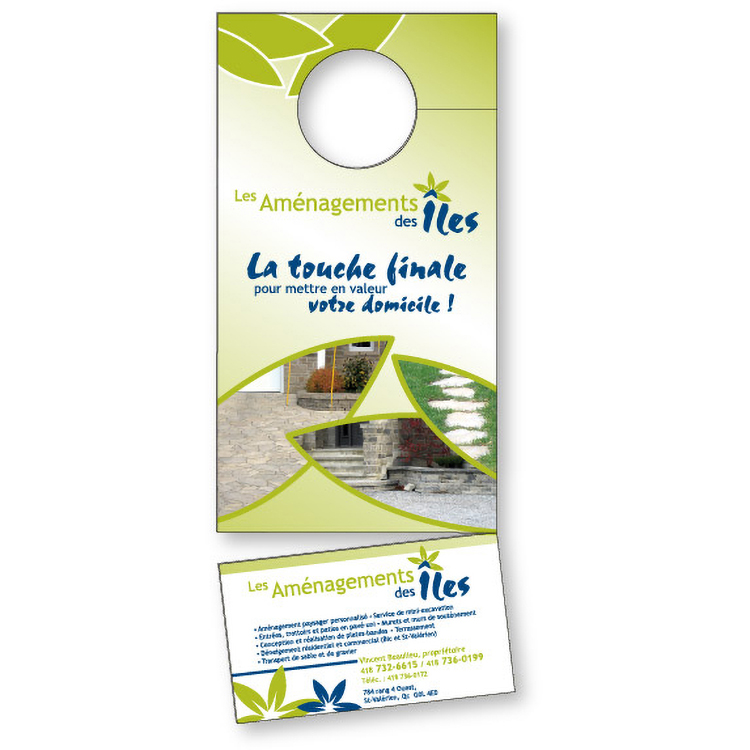 14pt Card Stock Door Hanger with Tear-Off, 3.5" x 8.5", Full Colour