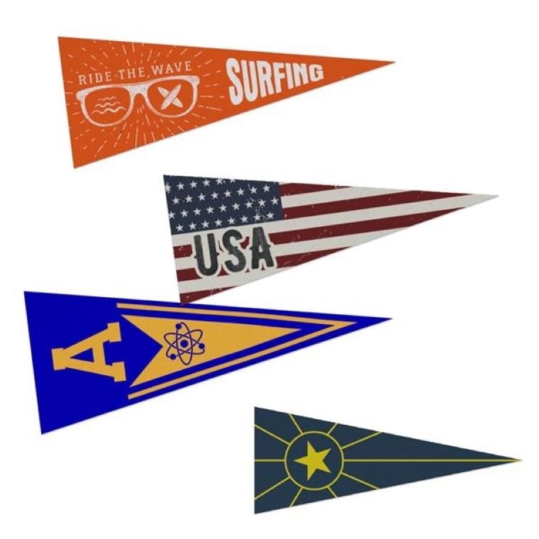 Active Lifestyle Pennants - Full Color/Bleed (10"x25")