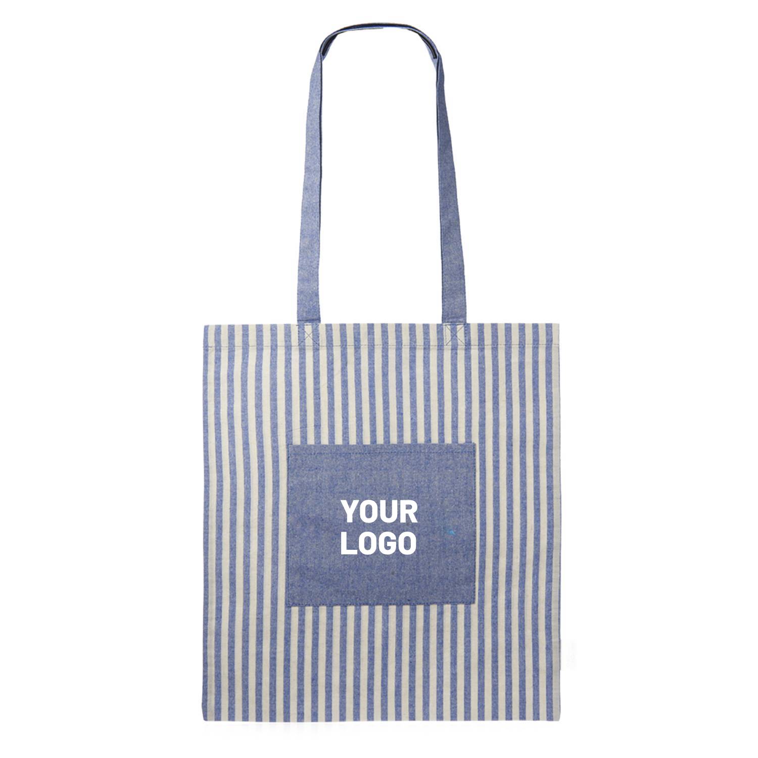 Eco-friendly Cotton Striped Tote Bag, custom tote bag with logo imprint 5