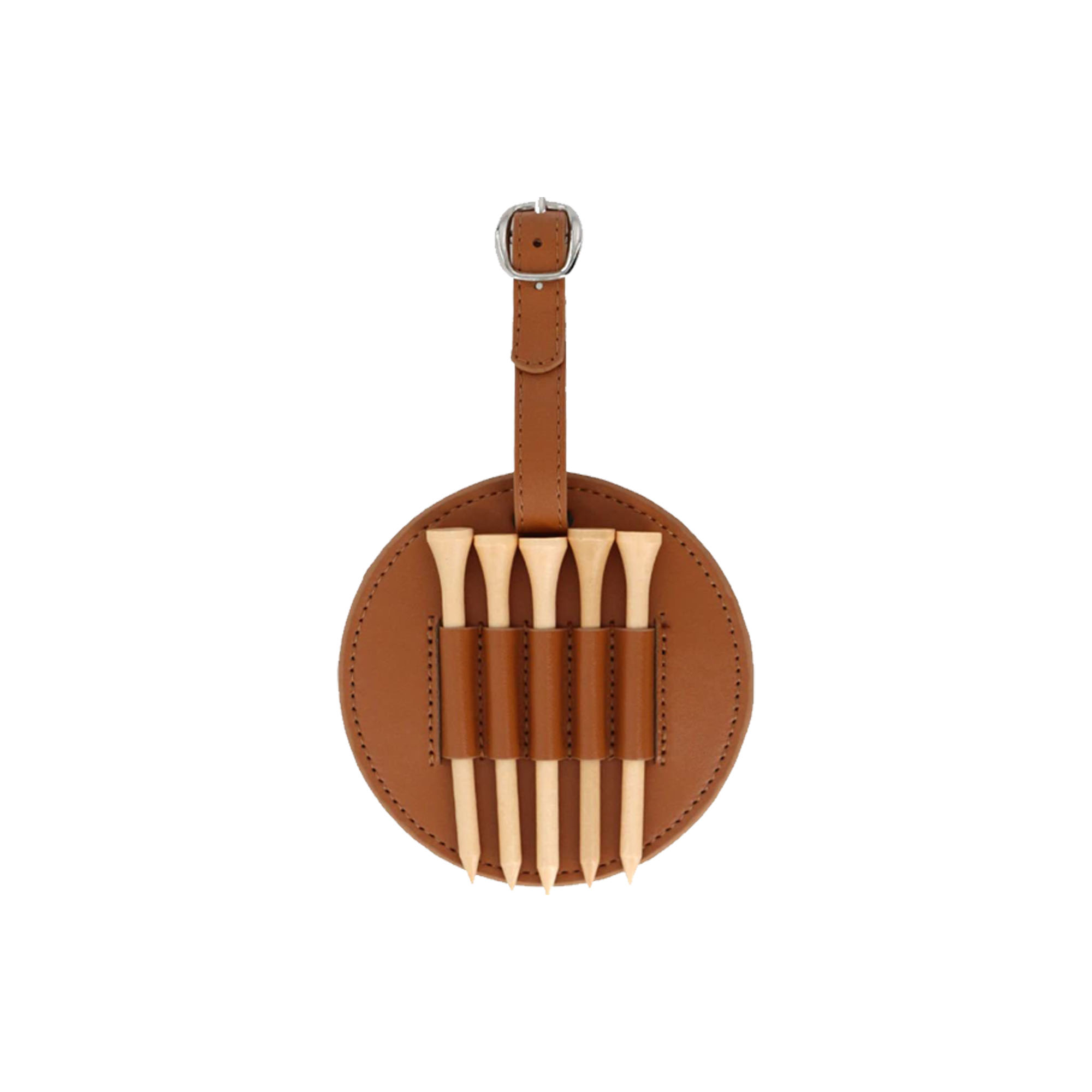 MOQ 100pcs Golf Leather Bag Tag With 5 Ball Nail Set 1