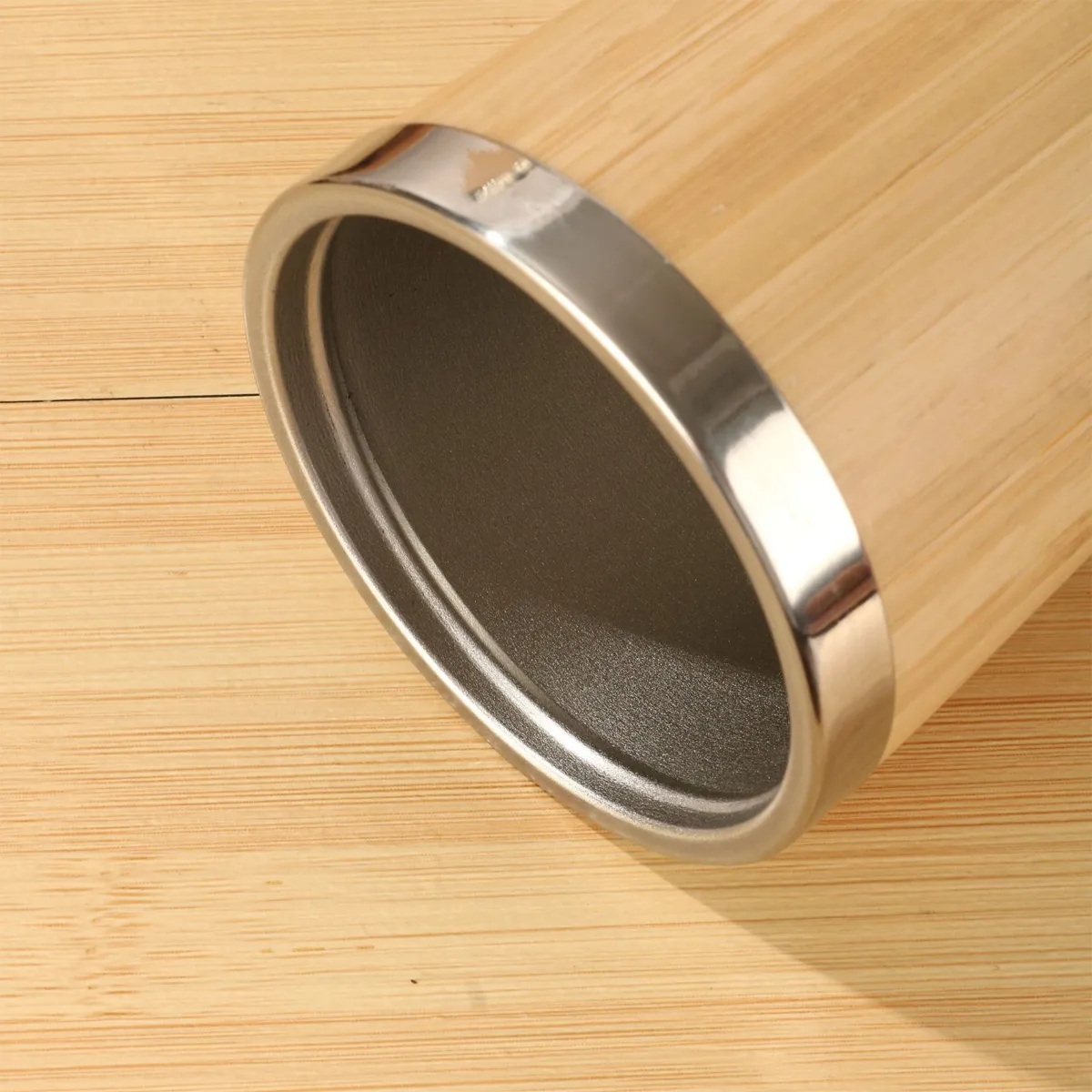12OZ. Stainless Steel Bamboo Travel Mug with Handle and Lid 3