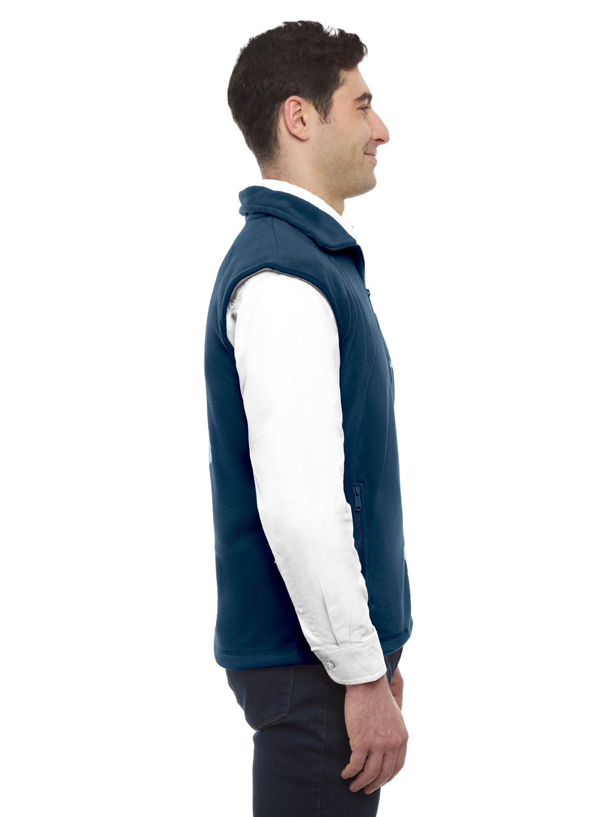Blue Generation - Unisex 2-Pocket Micro Fleece Zip Front Vest 3