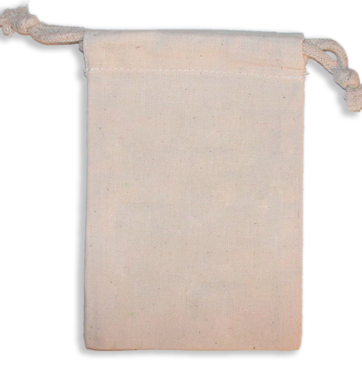 Weedy 100% Natural Cotton Drawstring Bag 3.5x5" 1