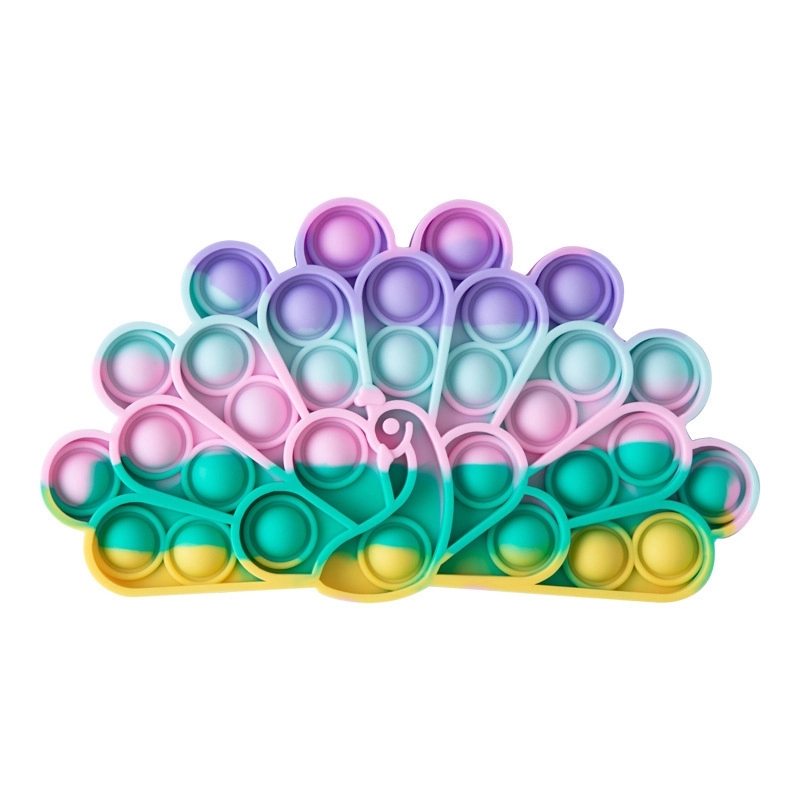 Macaron-colored peacock Push Pop Bubble Sensory Fidget Toys 1