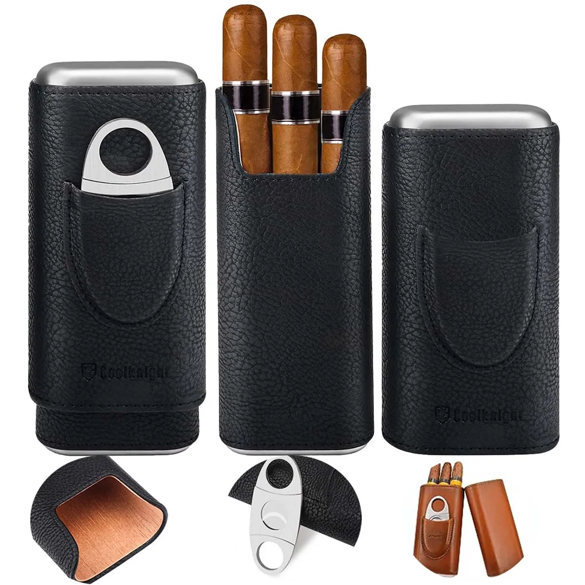 Portable Fashion Leather Cigar Case Travel Humidor for Cigar 3