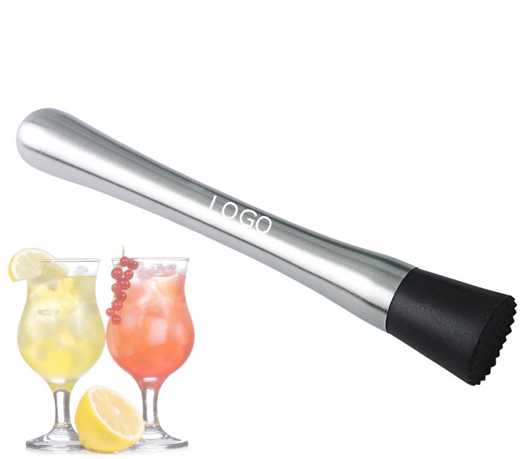 Muddler Stainless With Black Serrated End 20.5cm 7