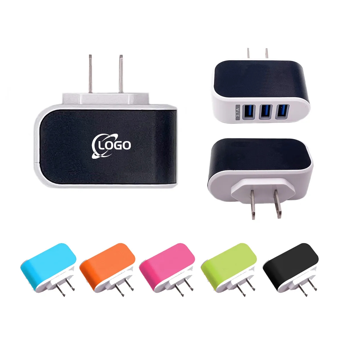 MOQ100 USB 3-Port Phone Charger 3