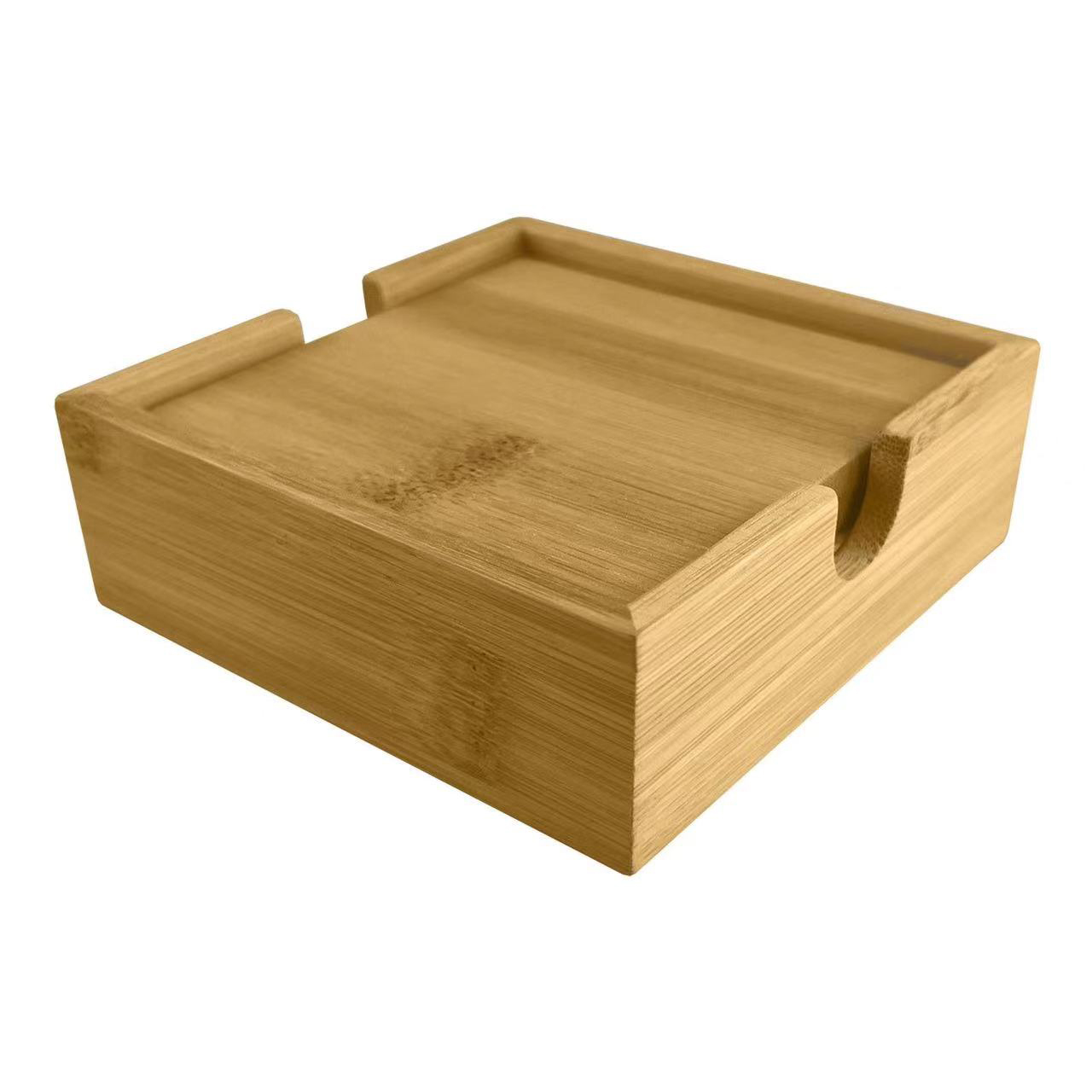 Wood Natural Bamboo Coaster Set 3