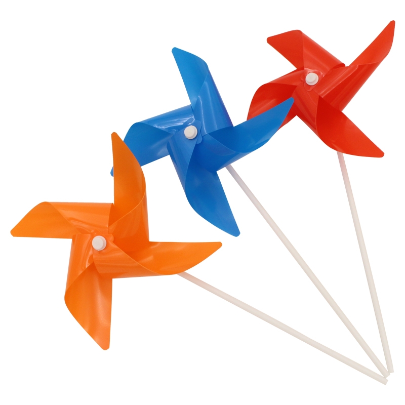 4 Leaves Plastic Windmill With Stick